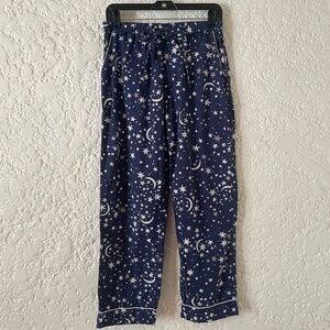Printfresh Celestial Moon Stars Pajama Pant, Navy PJ Bottoms, Women's Small